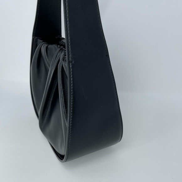 EUC Loeffler Randall Aris Gathered Ruched Petite Shoulder Bag Black Leather - Picture 8 of 15